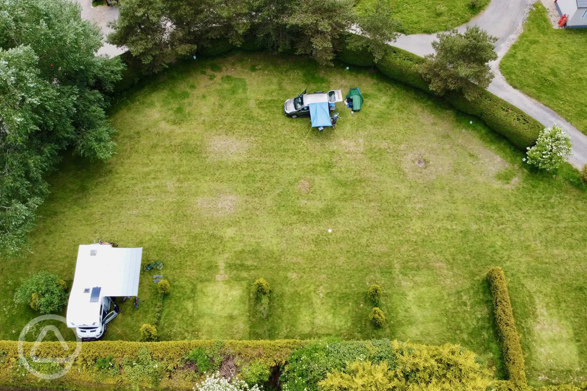 Aerial of the grass pitches