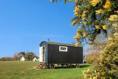 Shepherd's hut with small step access