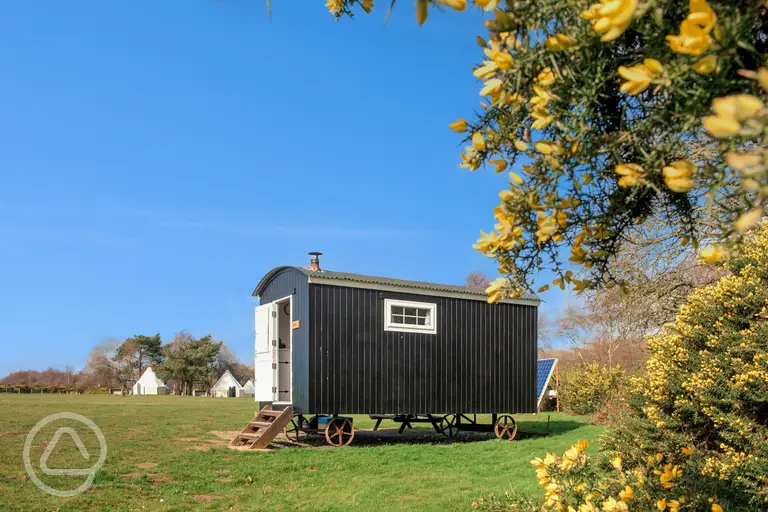 Shepherd's hut with small step access