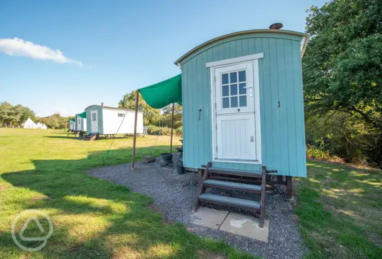 Shepherd's huts exterior