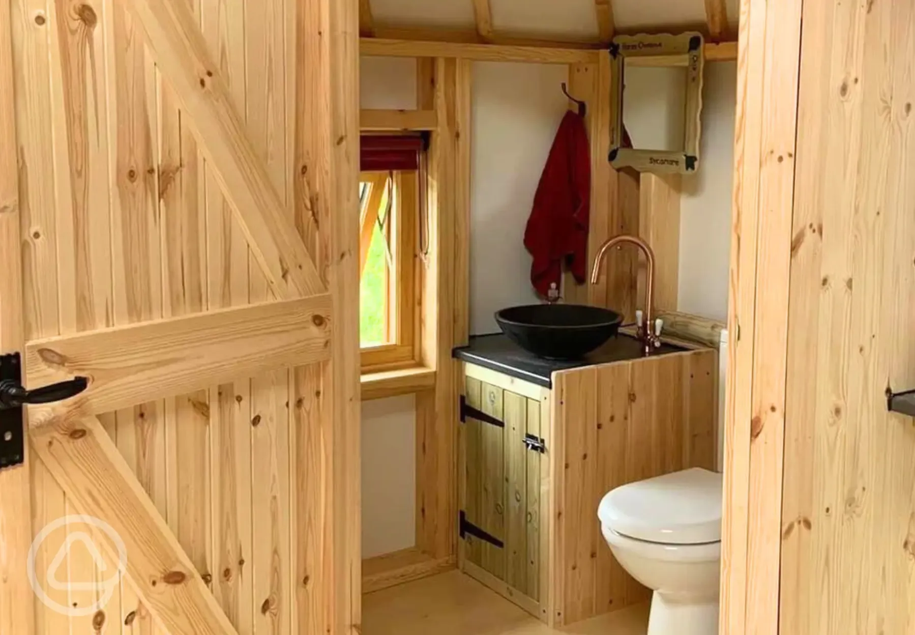 Roundhouse interior with an ensuite toilet Roundhouse interior with an ensuite toilet