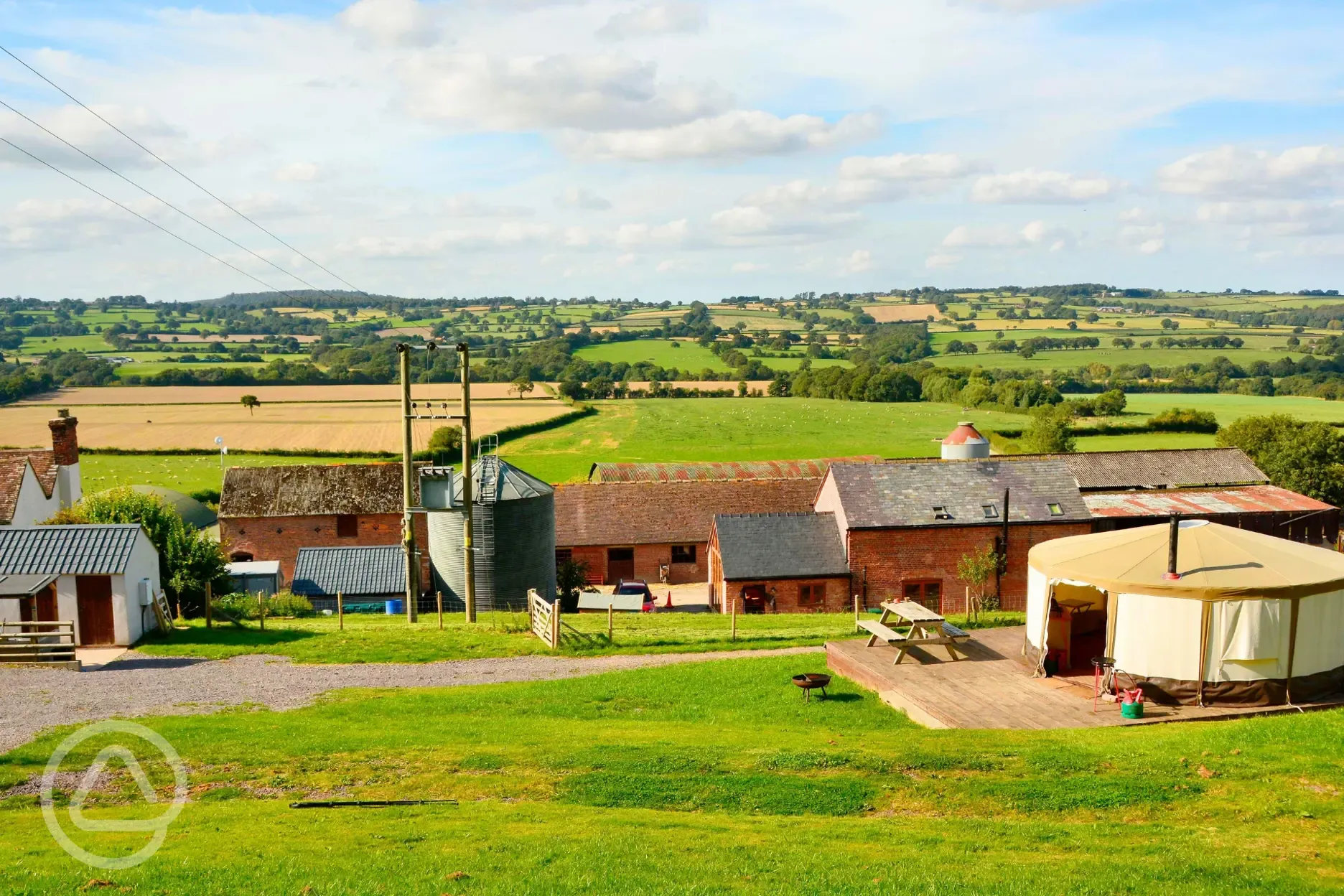 Overview of glamping area Overview of glamping area
