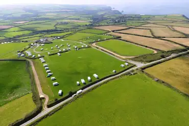 Aerial of Lower Pennycrocker Farm set across multiple fields