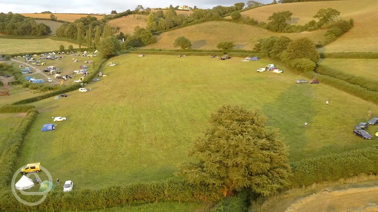 Aerial view including new camping field