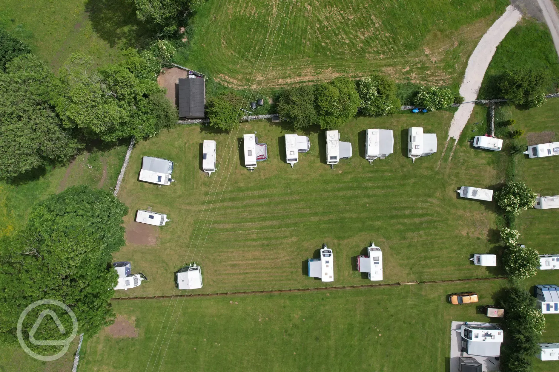 Aerial view of touring field