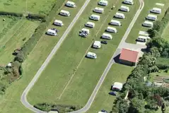 Aerial of the electric grass pitches at Mill Farm Country Park