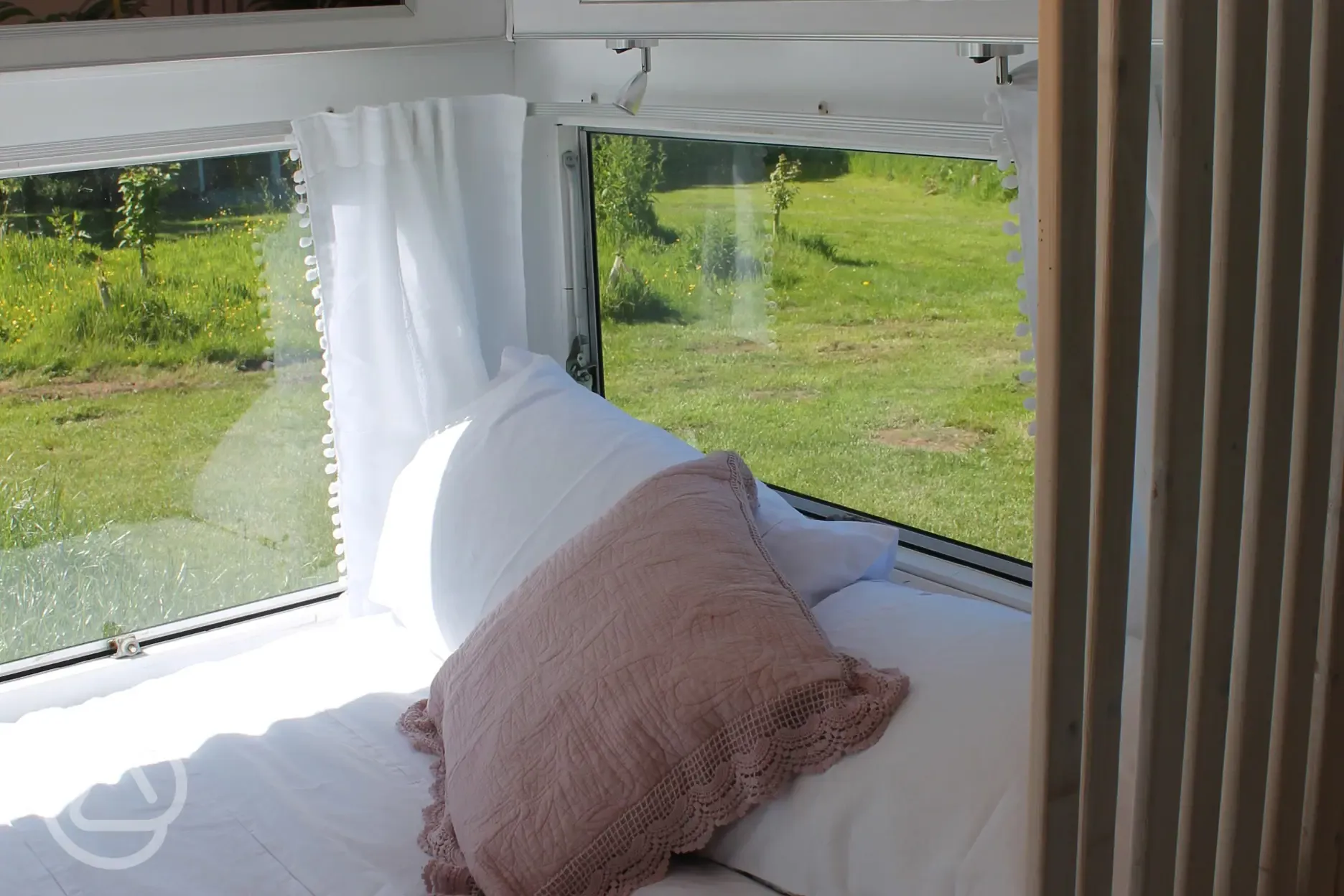 Vintage caravan double bed
