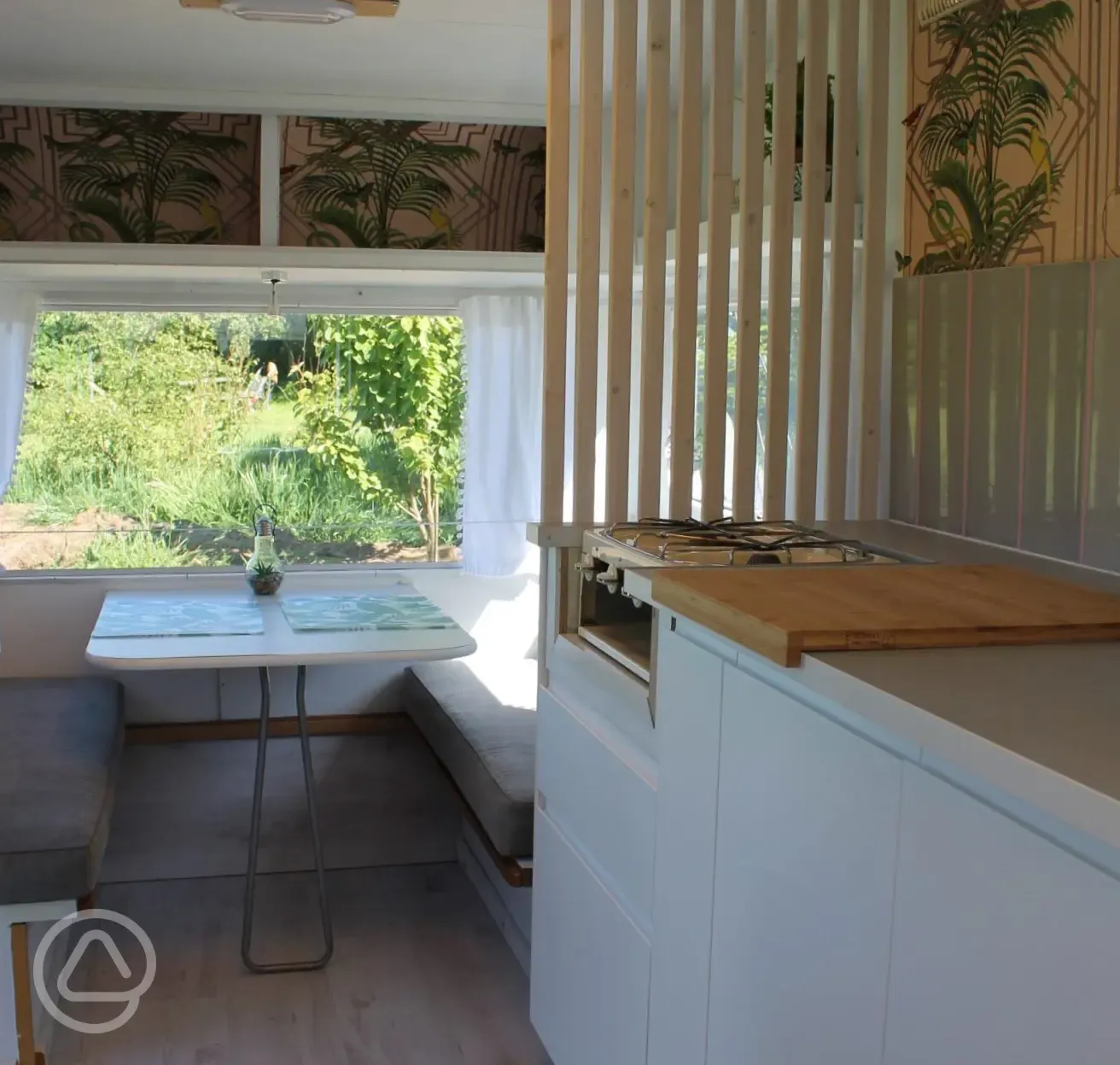 Vintage caravan interior