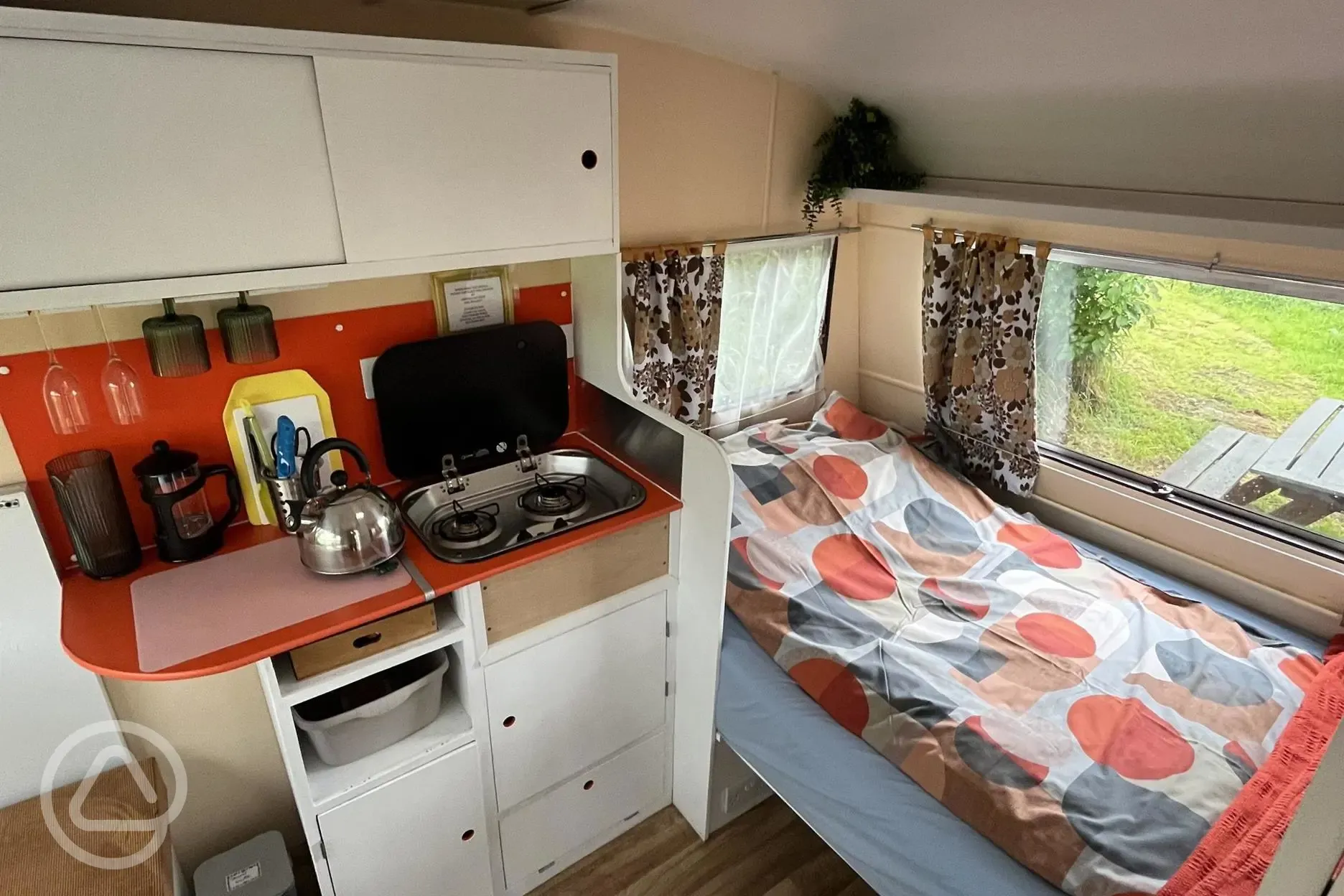 Vintage Bubble caravan interior