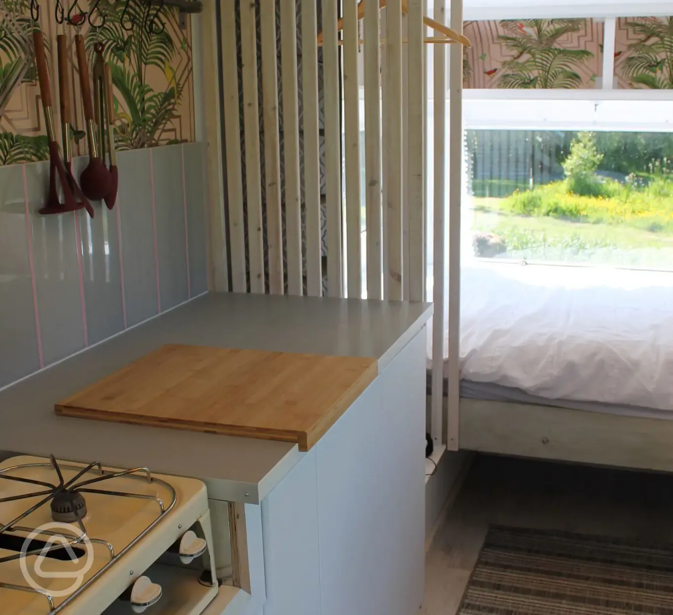 Vintage caravan interior