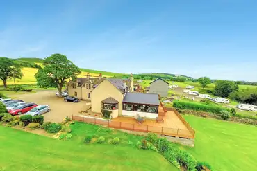 Aerial of Monturpie Caravan Park with an onsite tea rooms