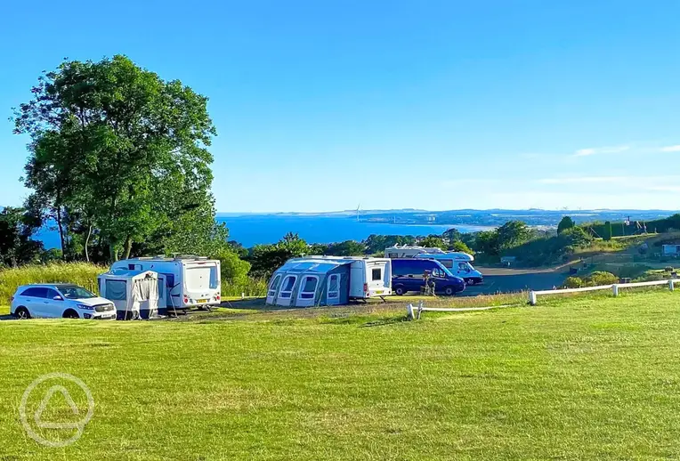 Monturpie Caravan Park with sea views overlooking the Firth of Forth