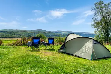 Tent on a non electric grass pitch at Moss Side Farm Campsite