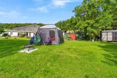 Non electric grass pitch beside the rail cabin glamping units Non electric grass pitch beside the rail cabin glamping units