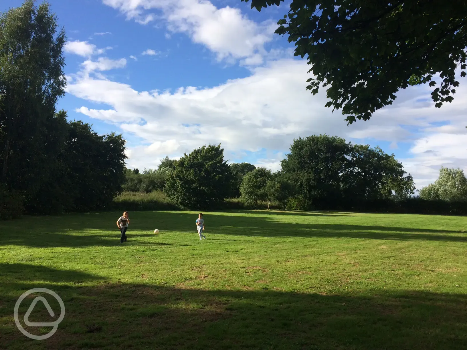 There's a large recreational field sometimes used by tents