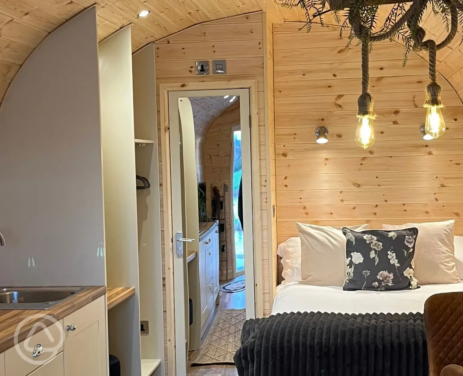 Glamping pod interior