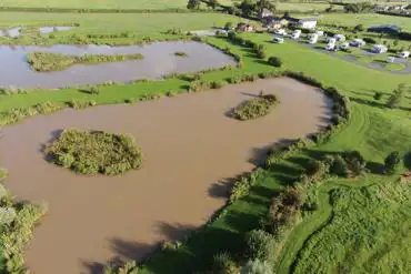 Aerial of the fishing lakes