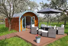 Ensuite glamping pod at Orchard Farm