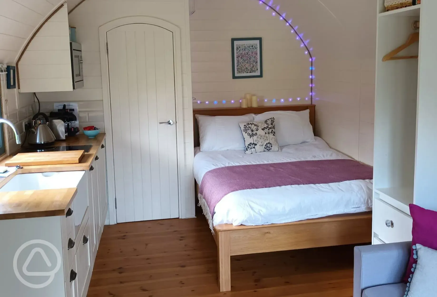 Ensuite glamping pod interior