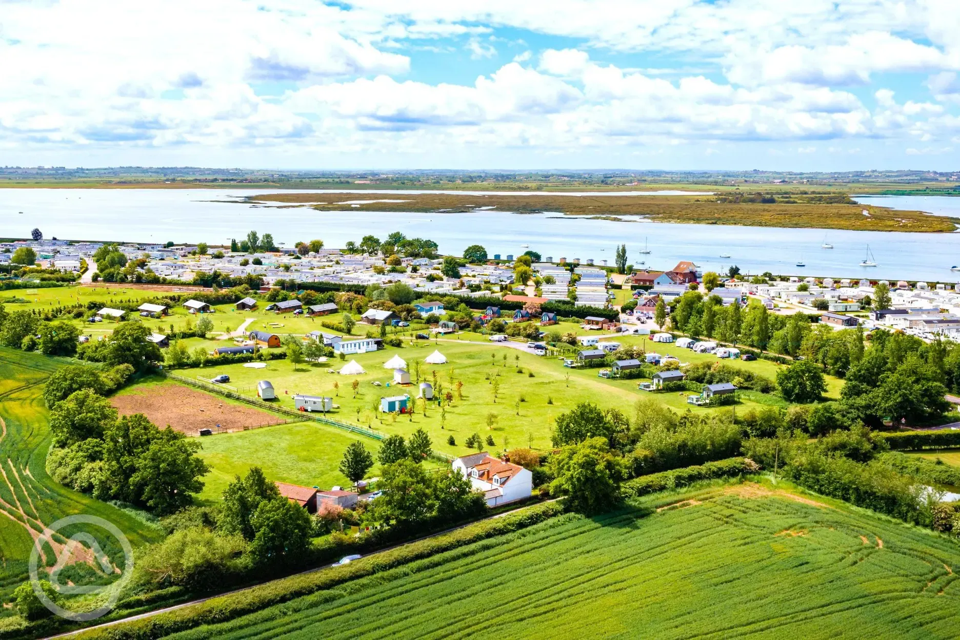 Aerial of the site and coast