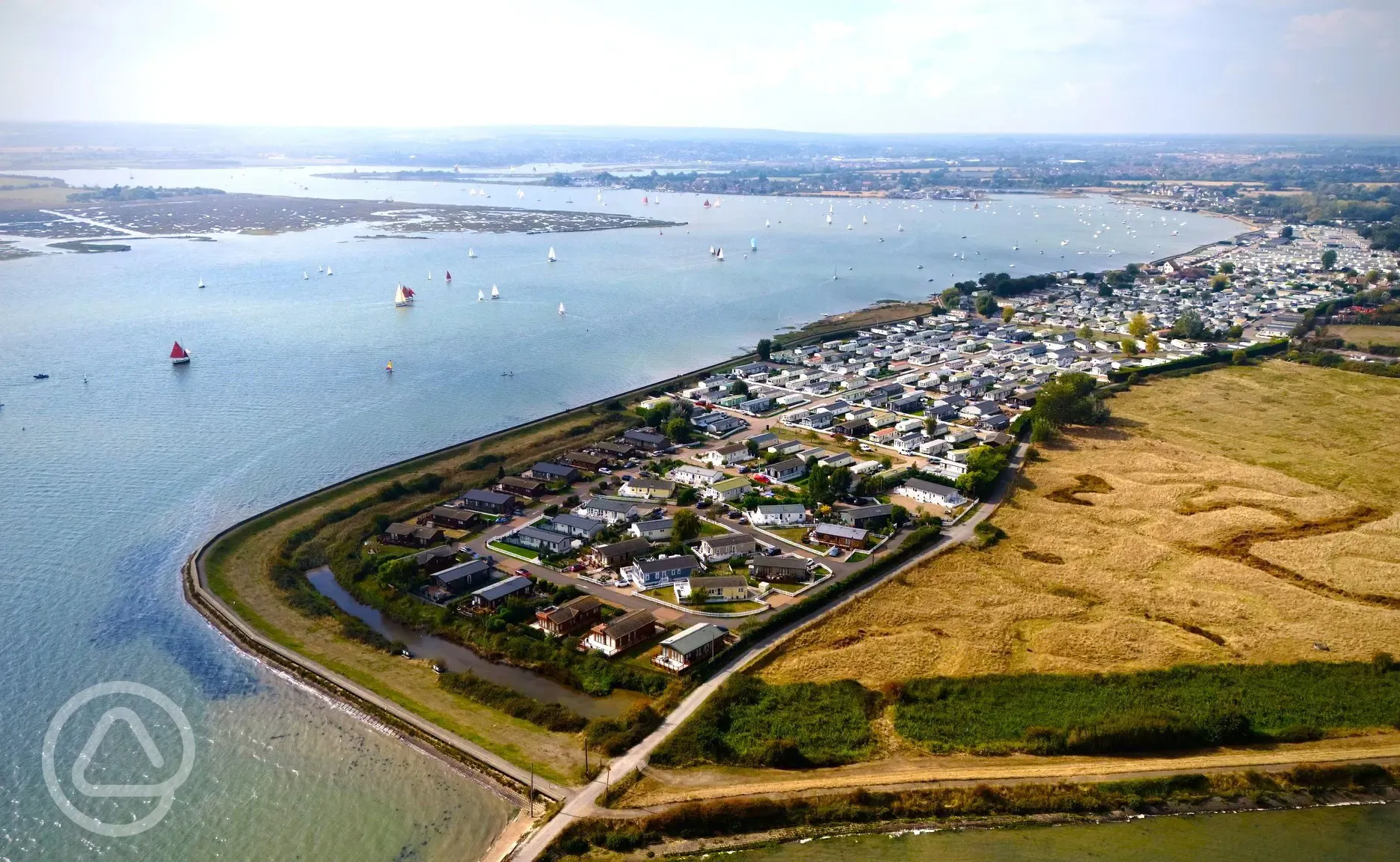 Aerial of the site and coast