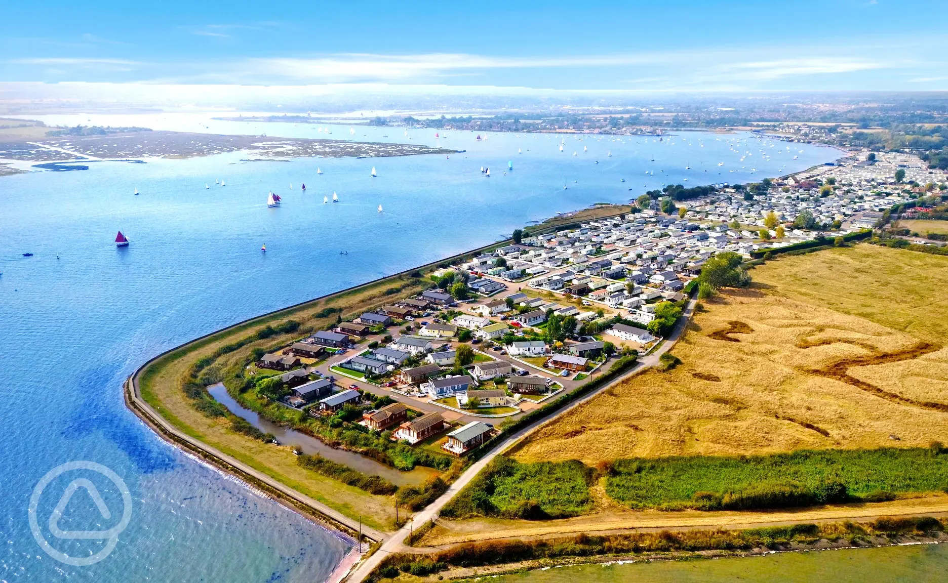 Aerial of the site and coast