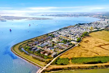 Aerial of the site and coast