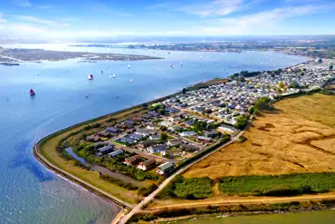 Aerial of the site and coast