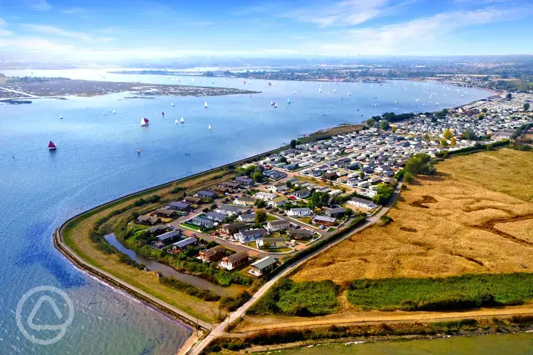 Aerial of the site and coast