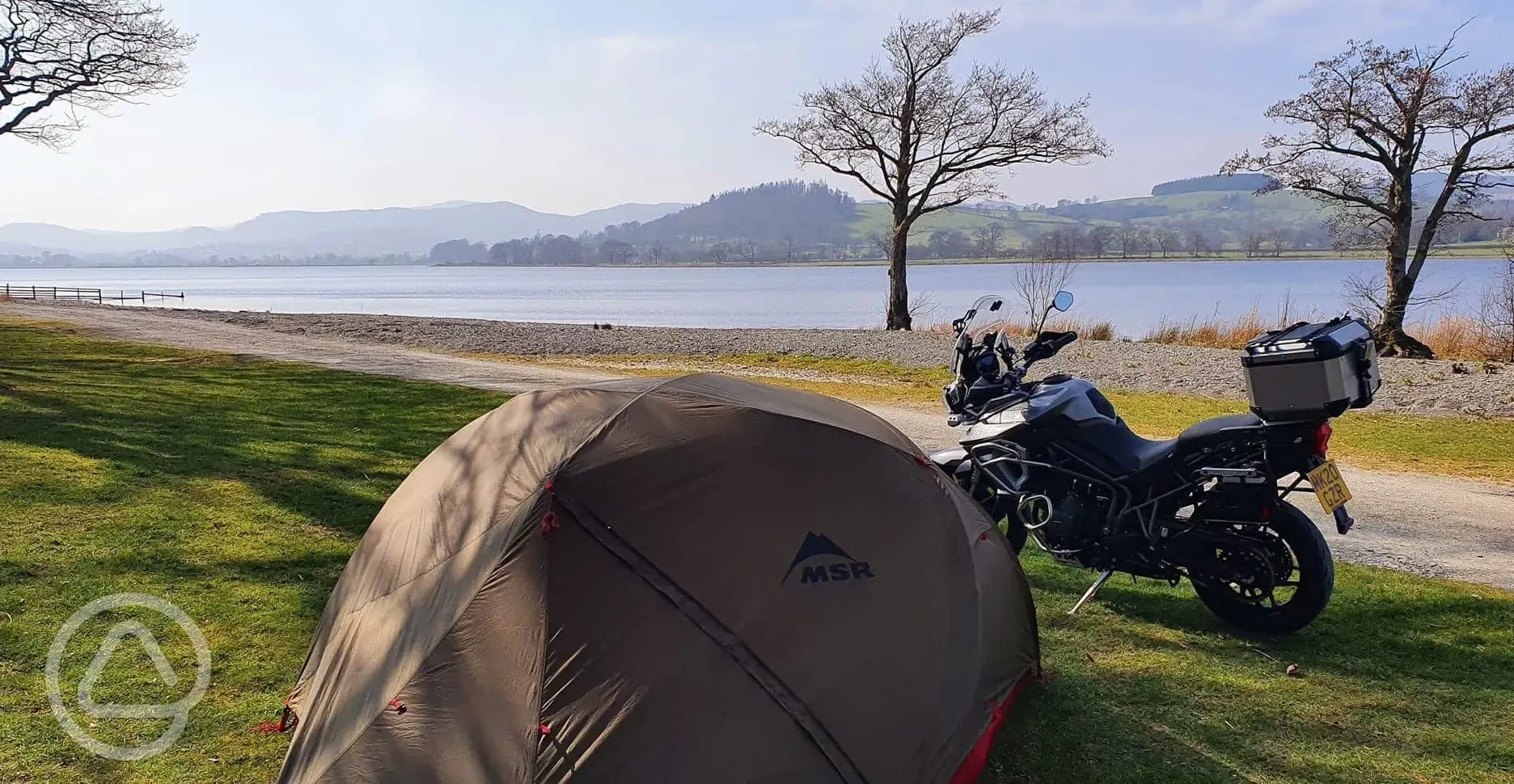 Pitch close to the Lake Pant Yr Onnen Lakeside Campsite 