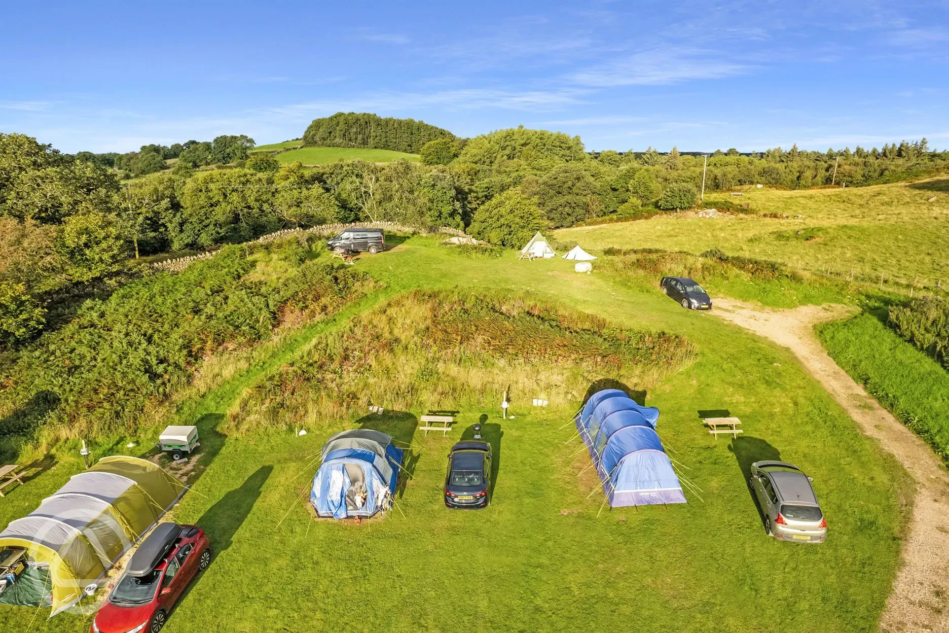 Aerial of electric grass pitches