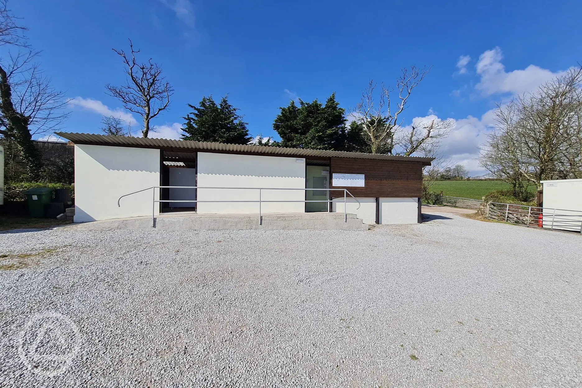 Facilities block with male and female toilets and showers