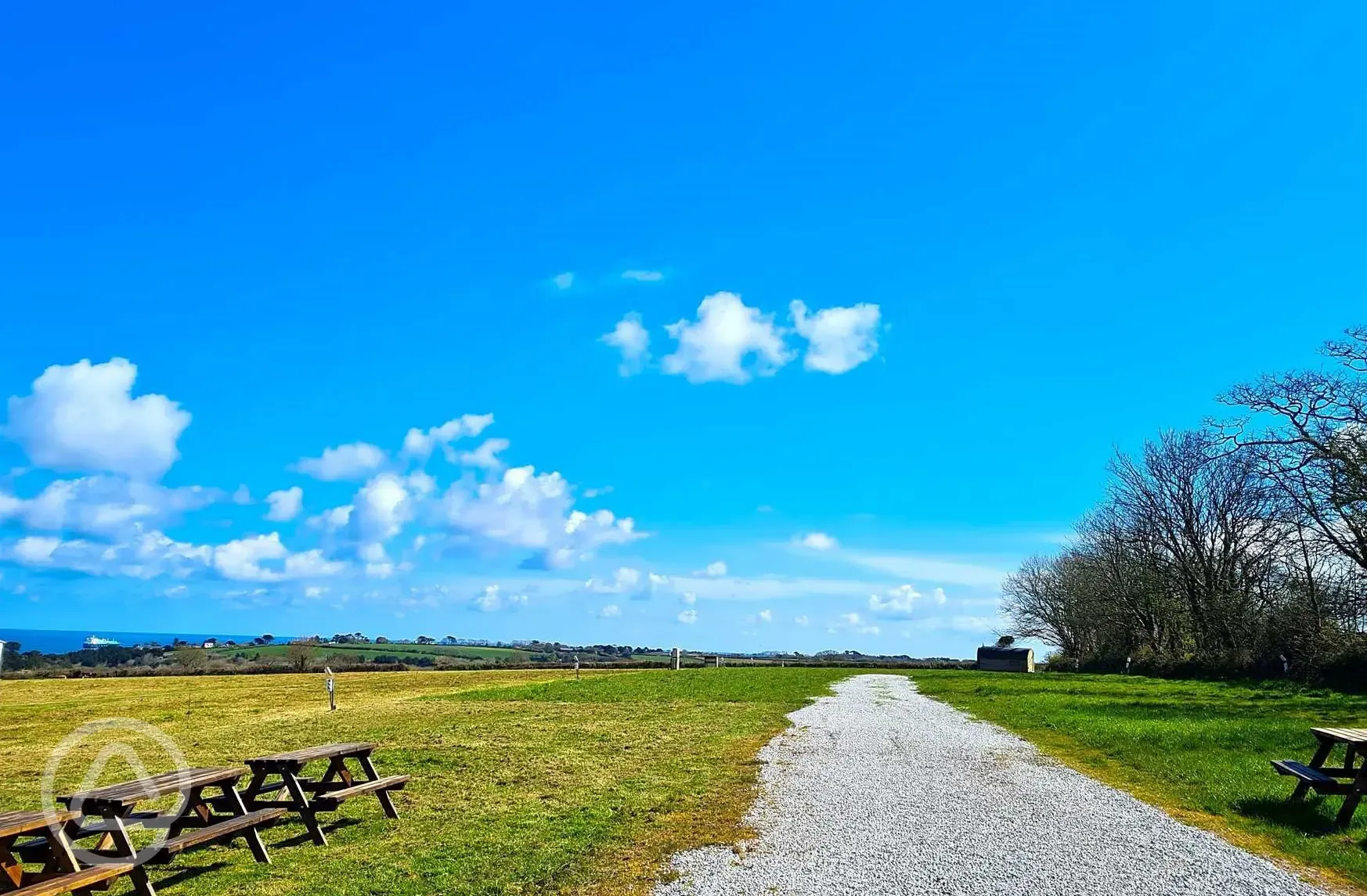 Non electric grass pitches for tents and touring at Penwarne Campsite