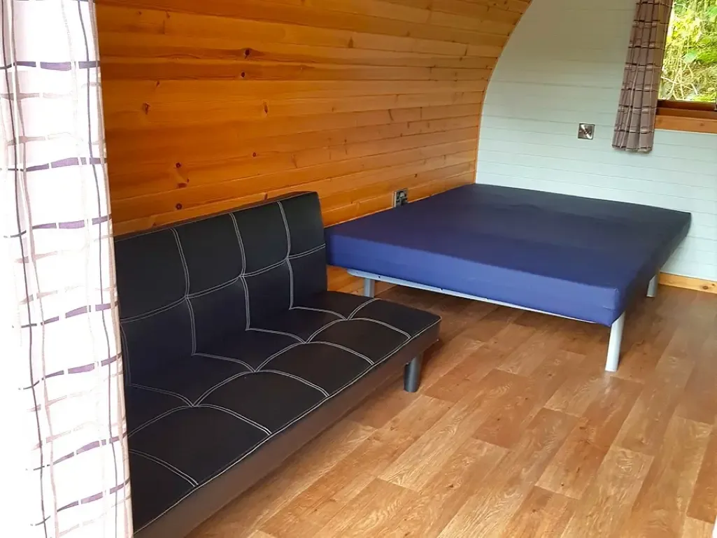 Large hiker pod with sofa bed interior