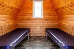 Small hiker pod interior, please bring your own bedding