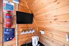 Hiker pod TV and coffee making facilities