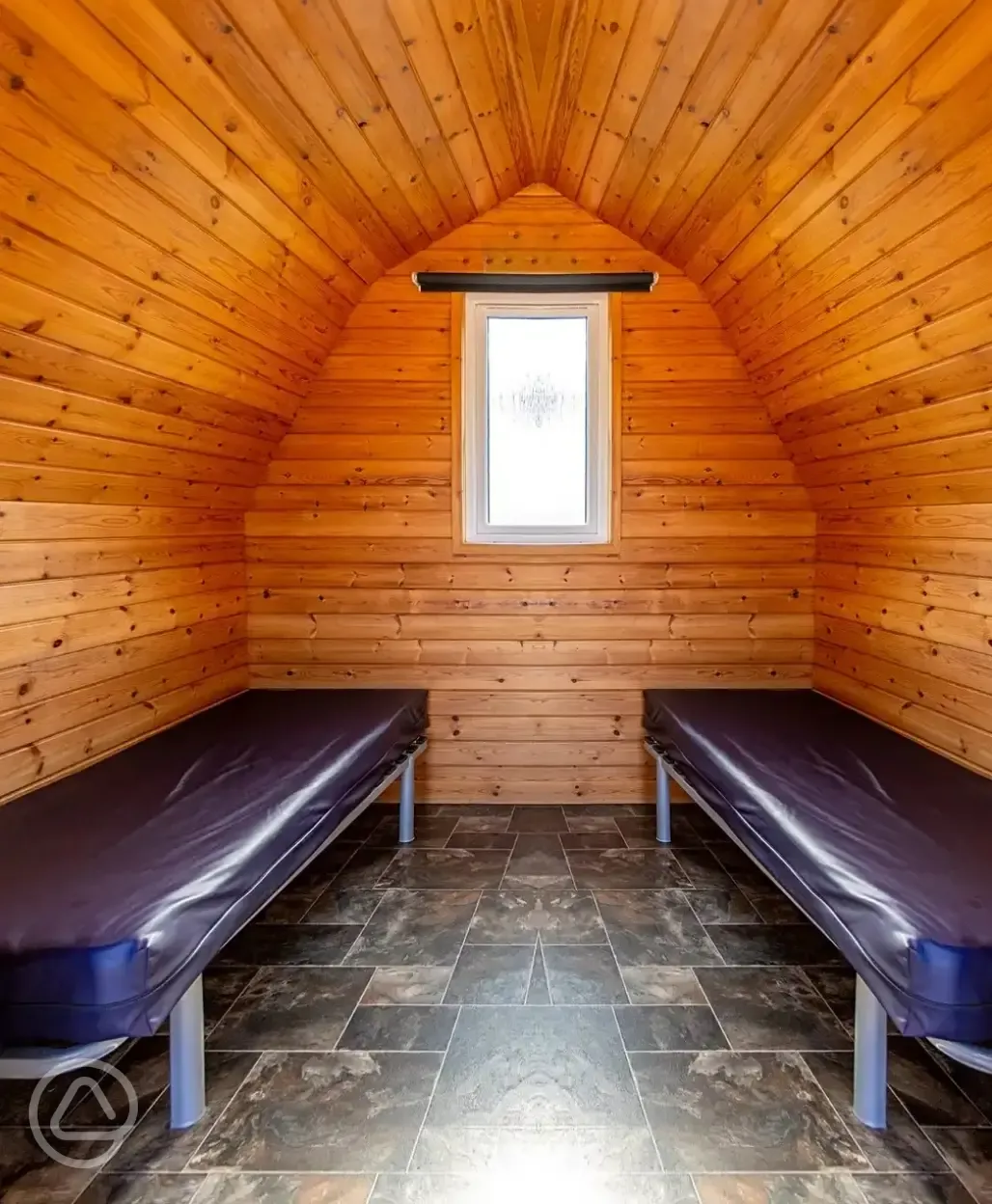 Small hiker pod interior, please bring your own bedding