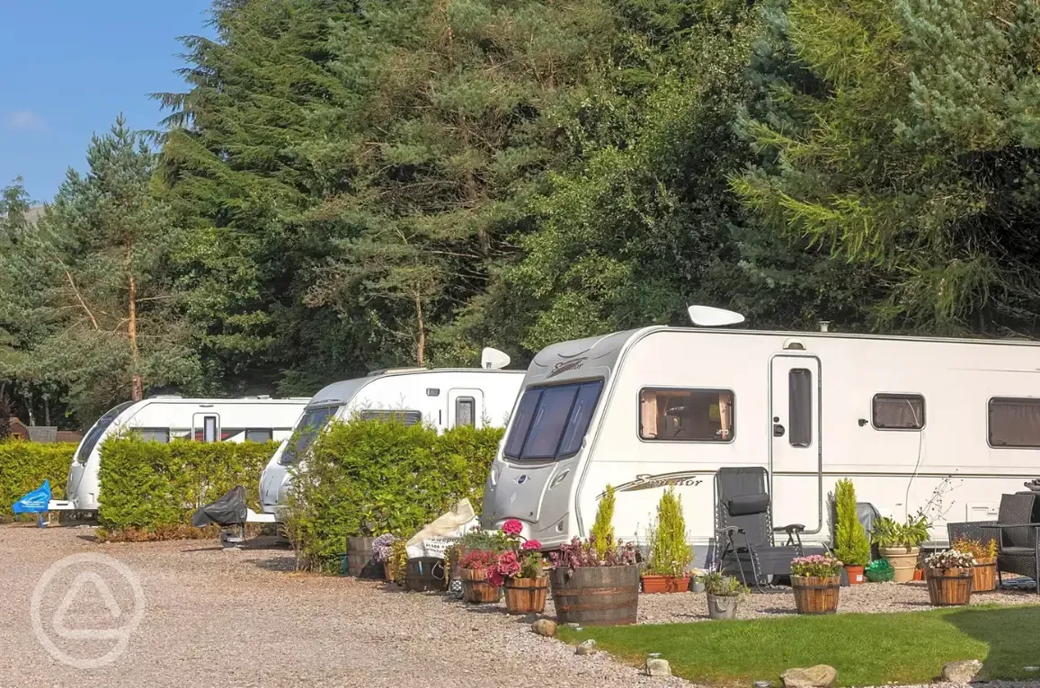 Fully serviced hardstanding touring pitches