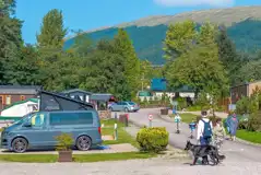 Fully serviced hardstanding touring pitches with facilities behind