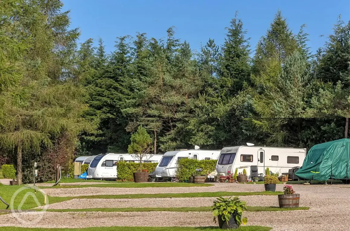 Fully serviced hardstanding touring pitches