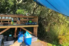 Lily Pad emperor bell tent outdoor kitchen