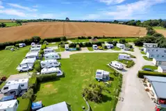 Aerial of the touring pitches at Looe Country Park Aerial of the touring pitches at Looe Country Park