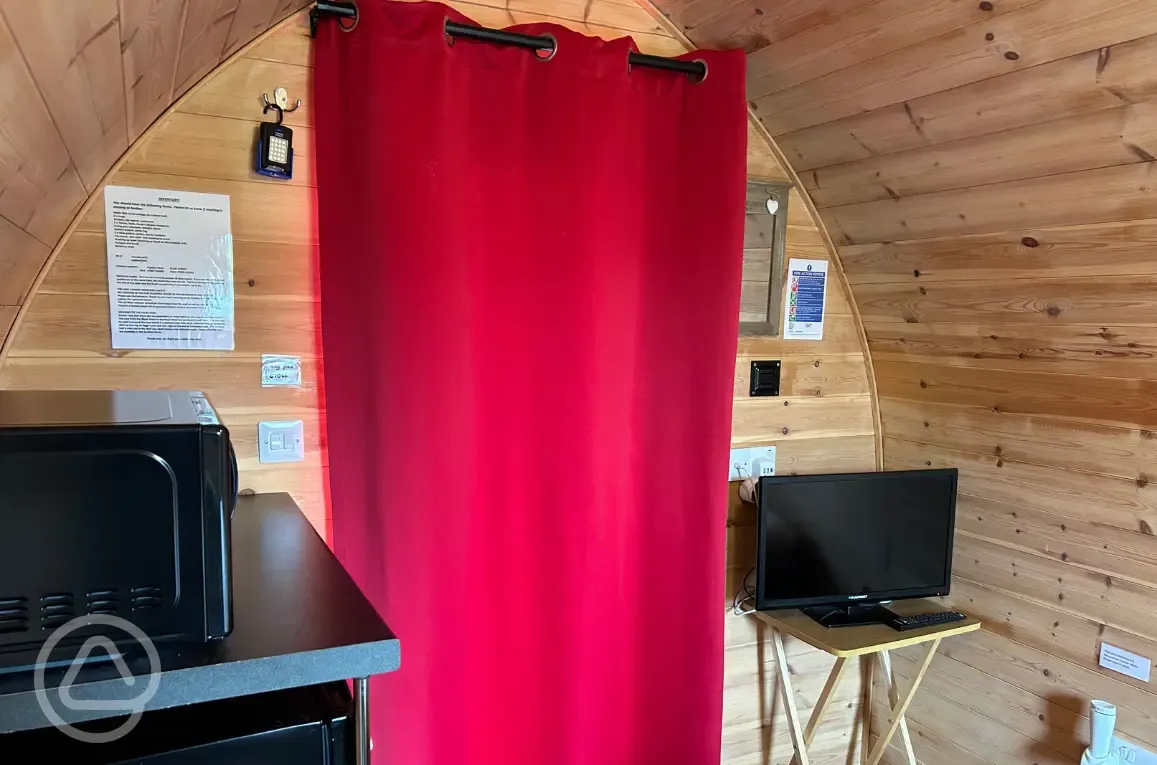 Hazel glamping pod interior