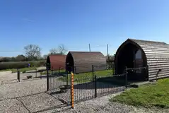Enclosed area for each dog friendly pod - Ash and Hazel Enclosed area for each dog friendly pod - Ash and Hazel