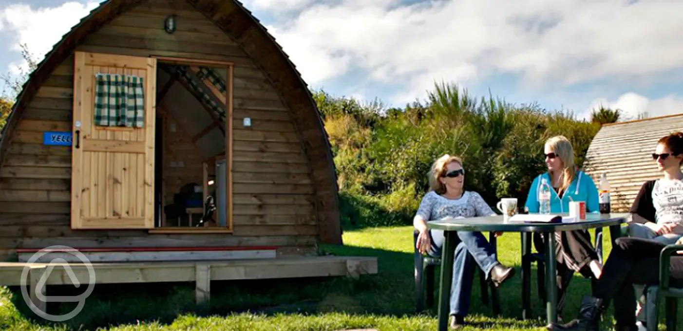 Wigwam on site with guests