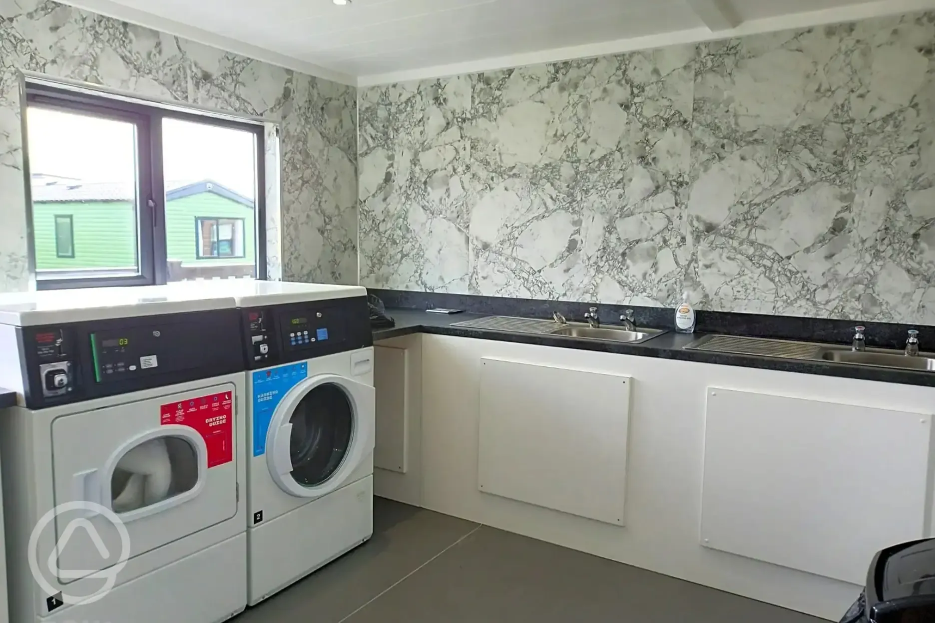 Launderette and indoor washing up area at Queensberry Bay