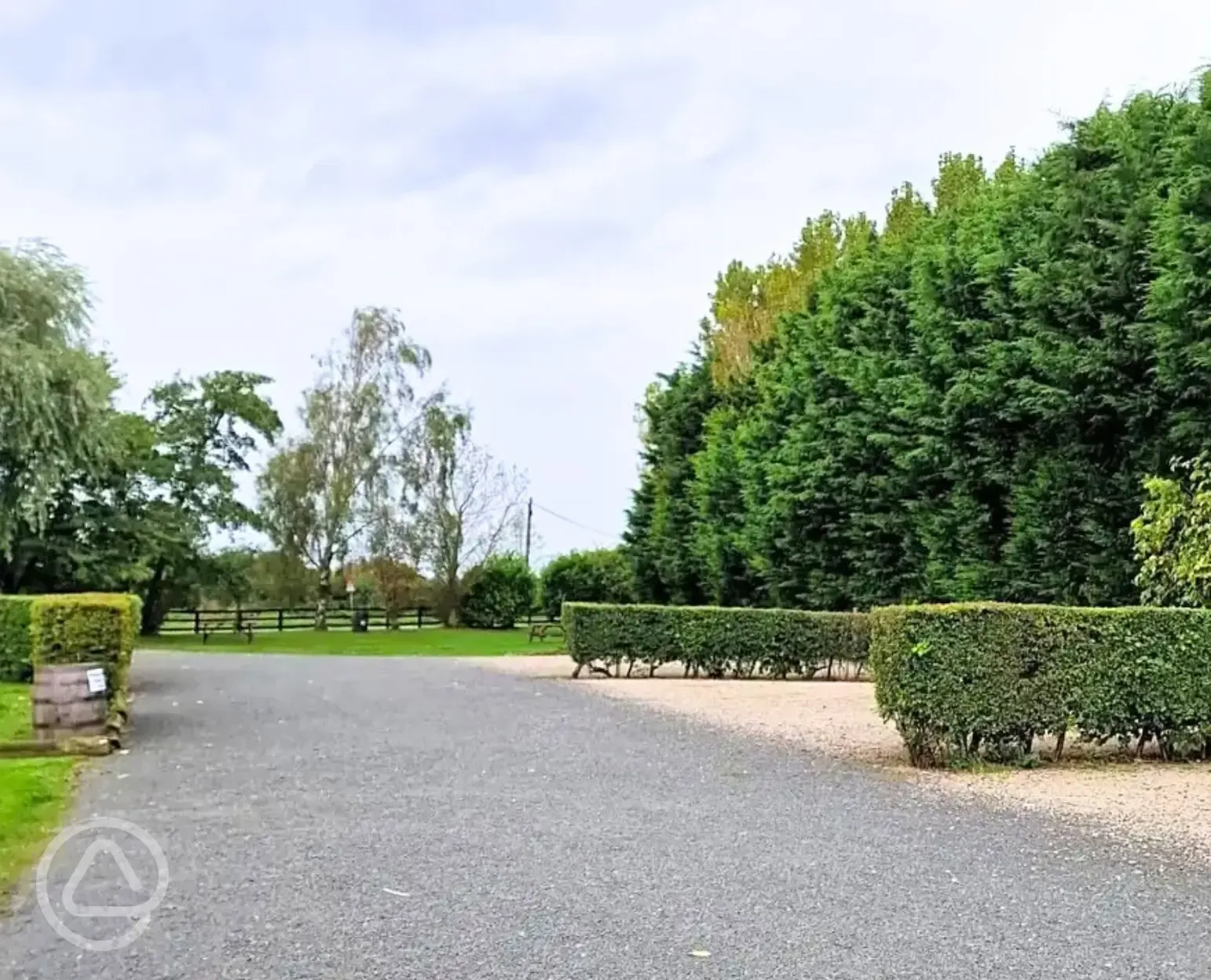 Electric hardstanding pitches separated by hedges