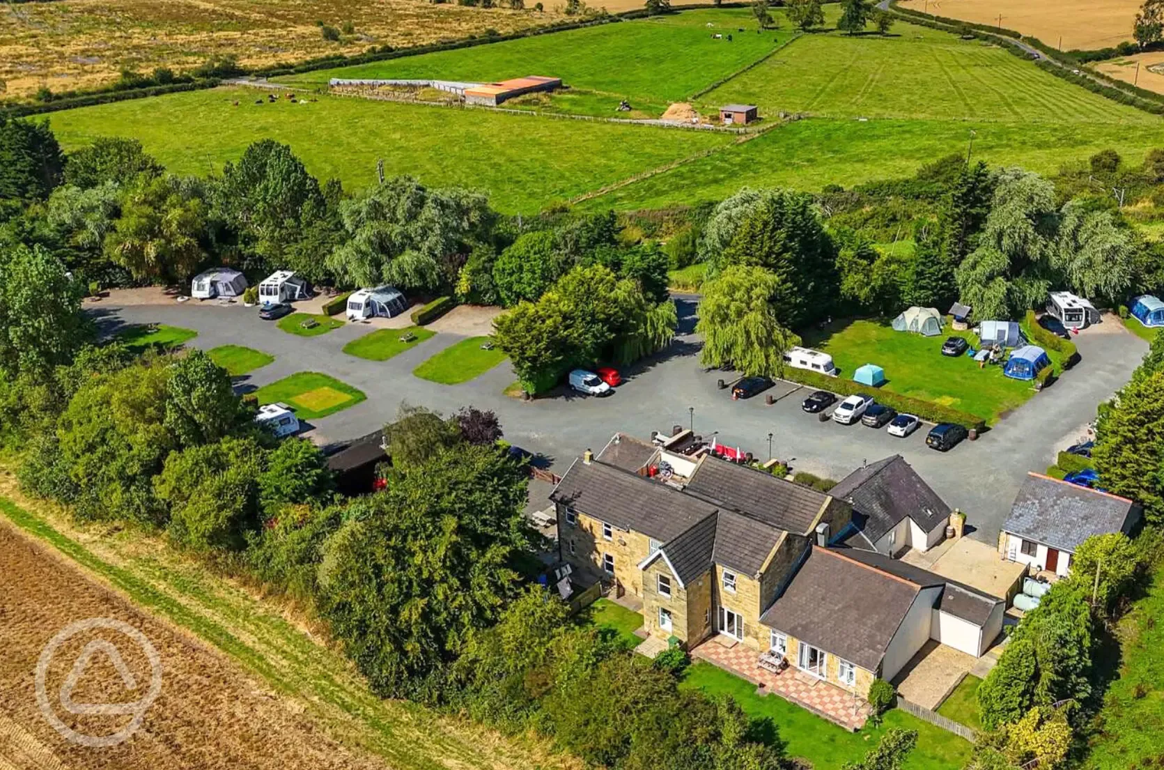 Aerial of the pitches and facilities at The Railway Inn