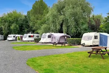 Electric hardstanding pitches with picnic benches