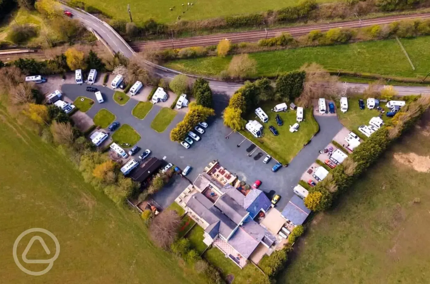 Bird's eye view of the campsite